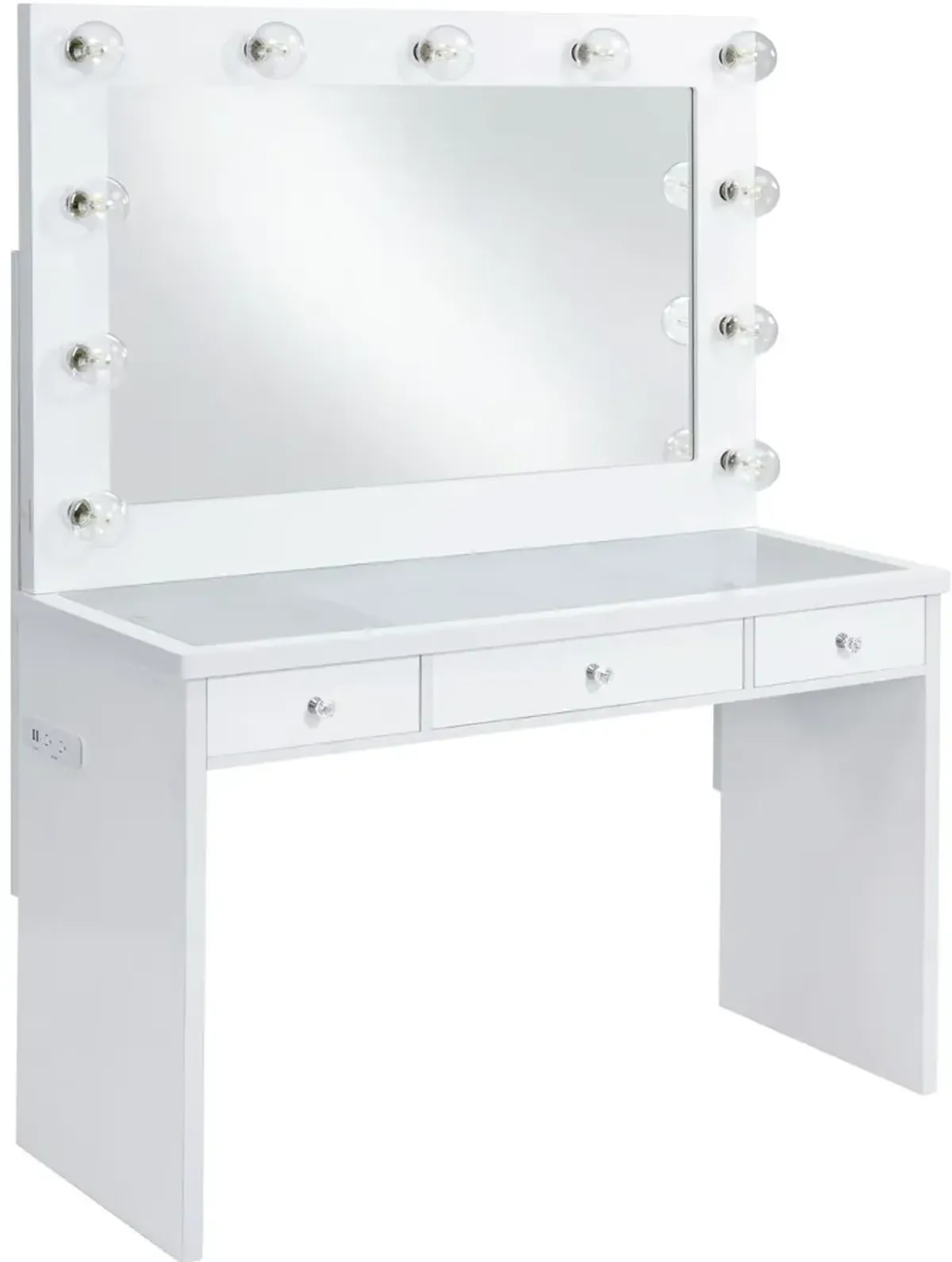 Posh White and Clear 3-Piece Vanity Set