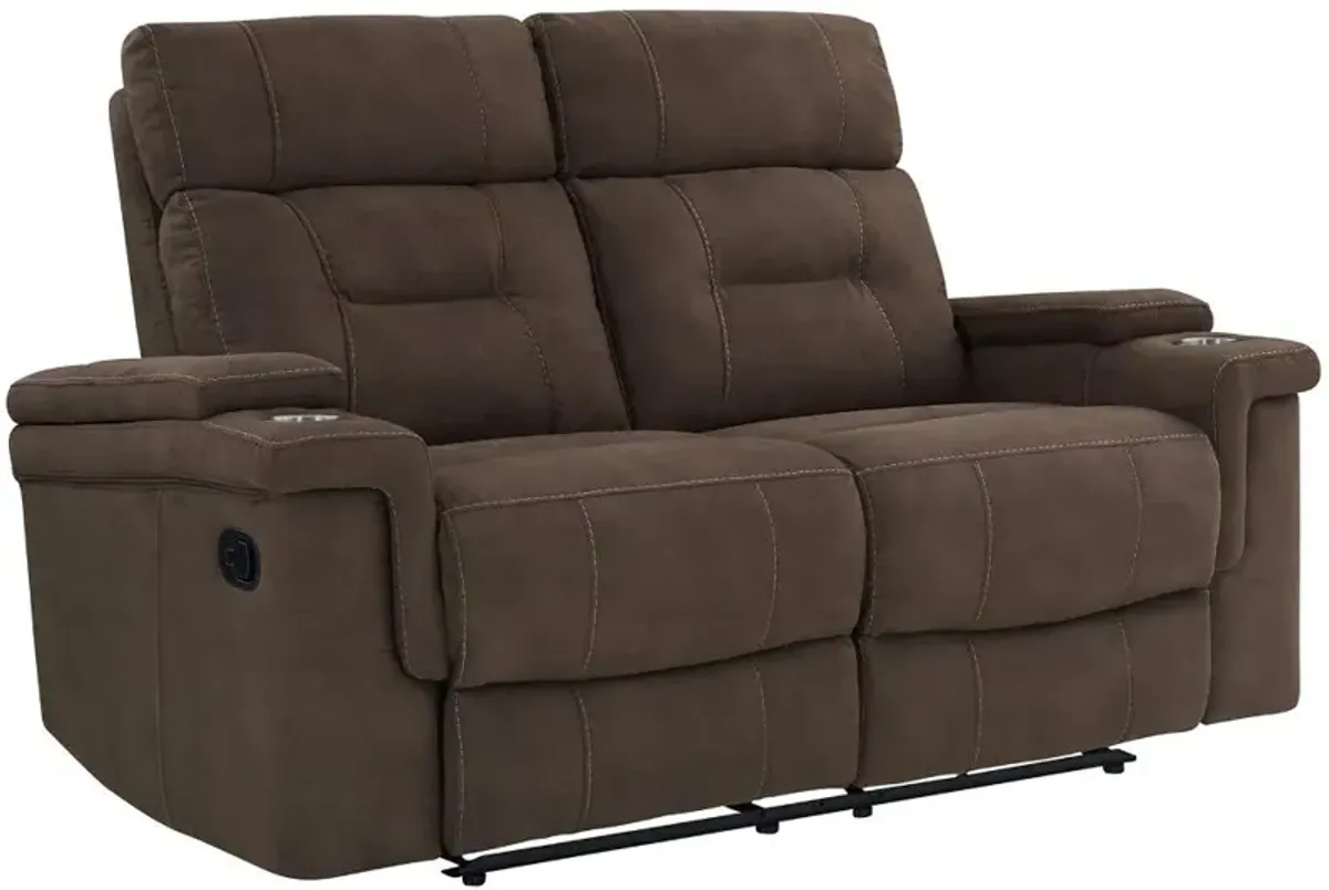 Diesel Cobra Brown Reclining Loveseat