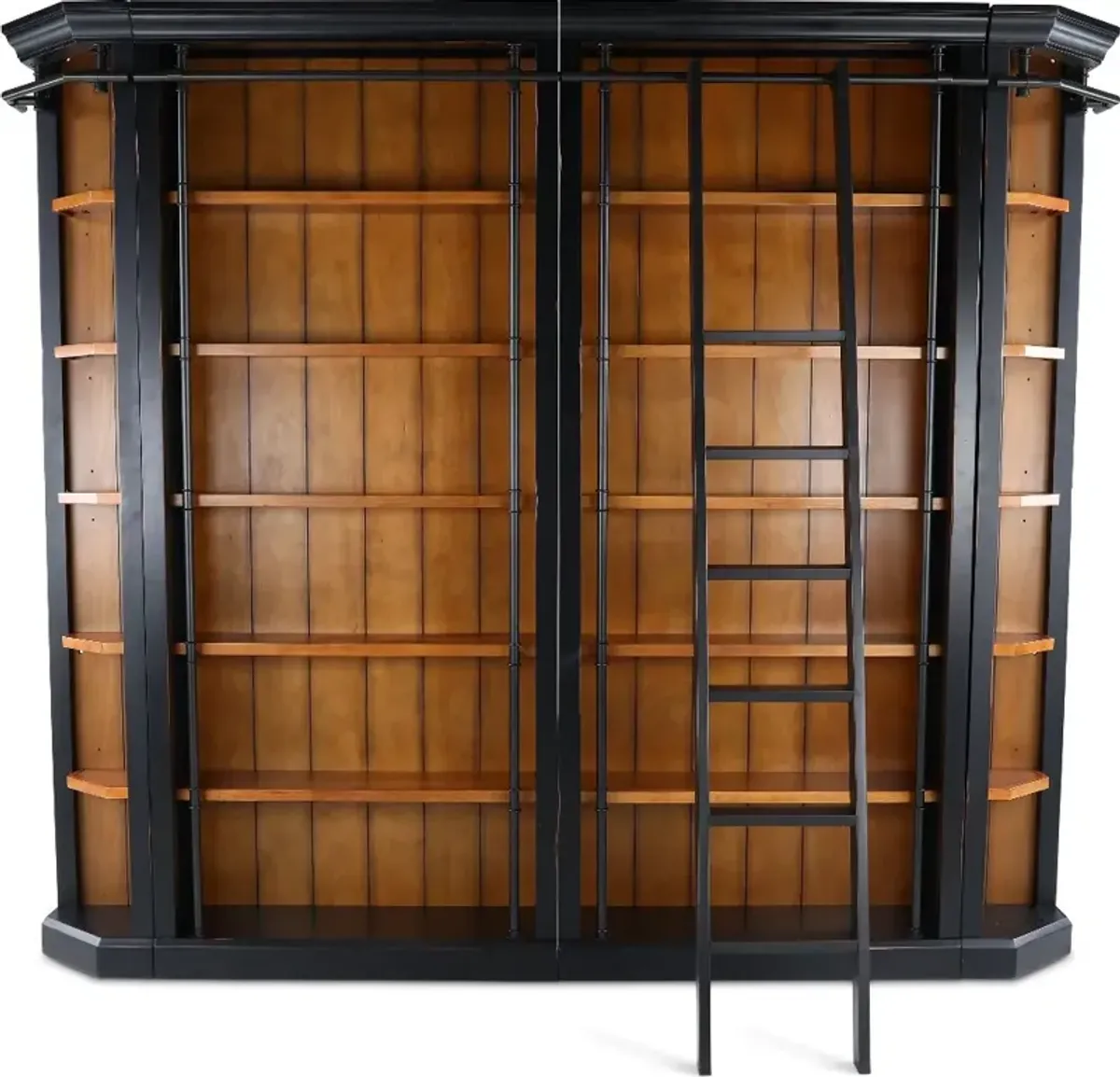 Toulouse Black and Honey 5-Piece Bookcase Wall