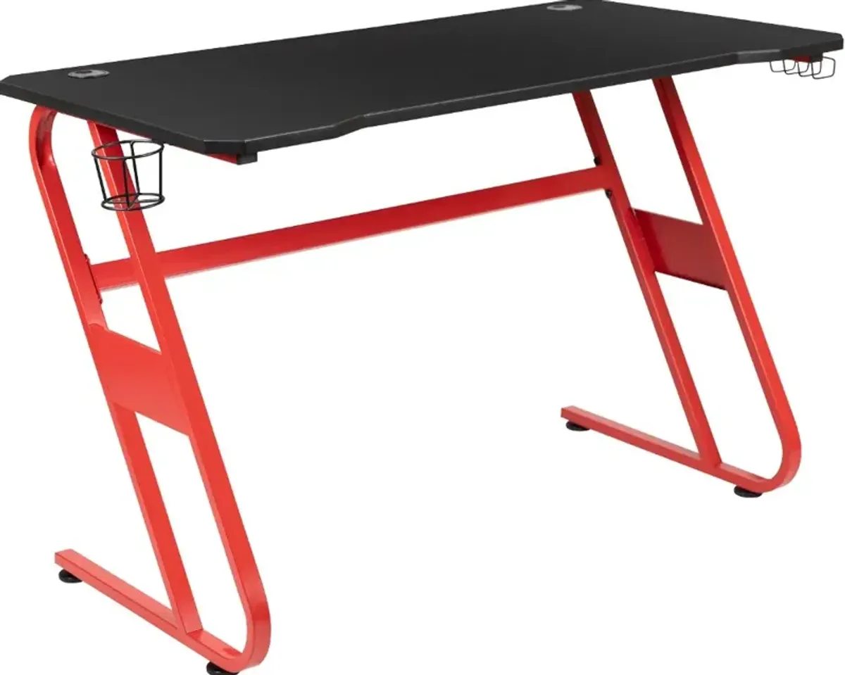 Clifford Red Ergonomic Gaming Desk