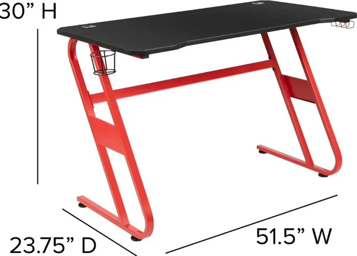 Clifford Red Ergonomic Gaming Desk