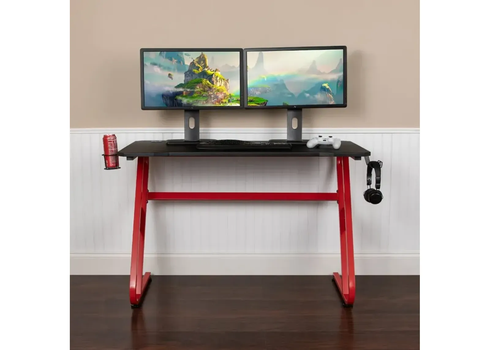 Clifford Red Ergonomic Gaming Desk