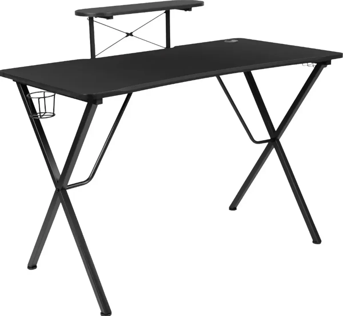 Black Gaming Desk with Monitor Stand