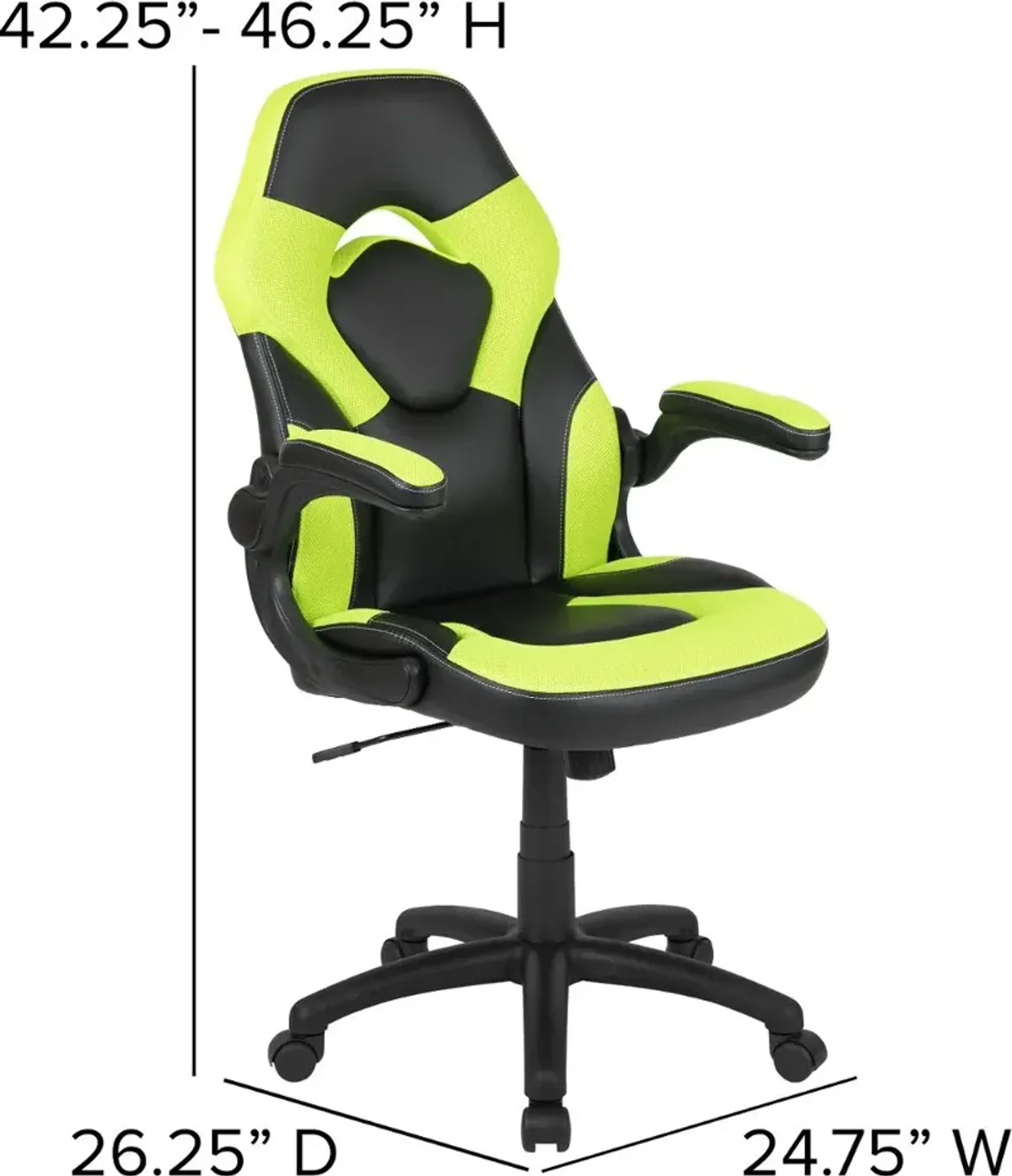 X10 Green and Black Gaming Swivel Chair