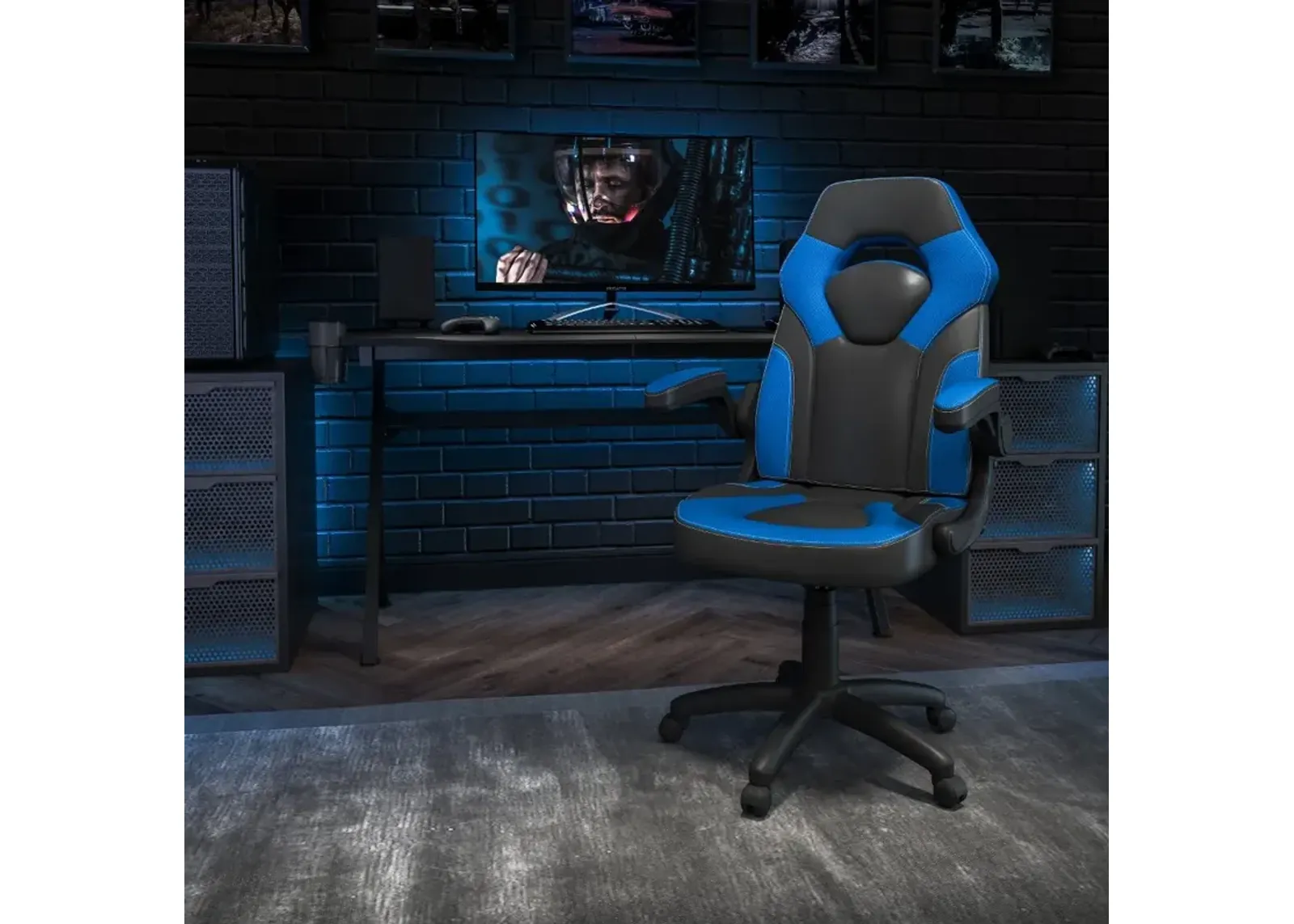 X10 Blue and Black Gaming Swivel Chair