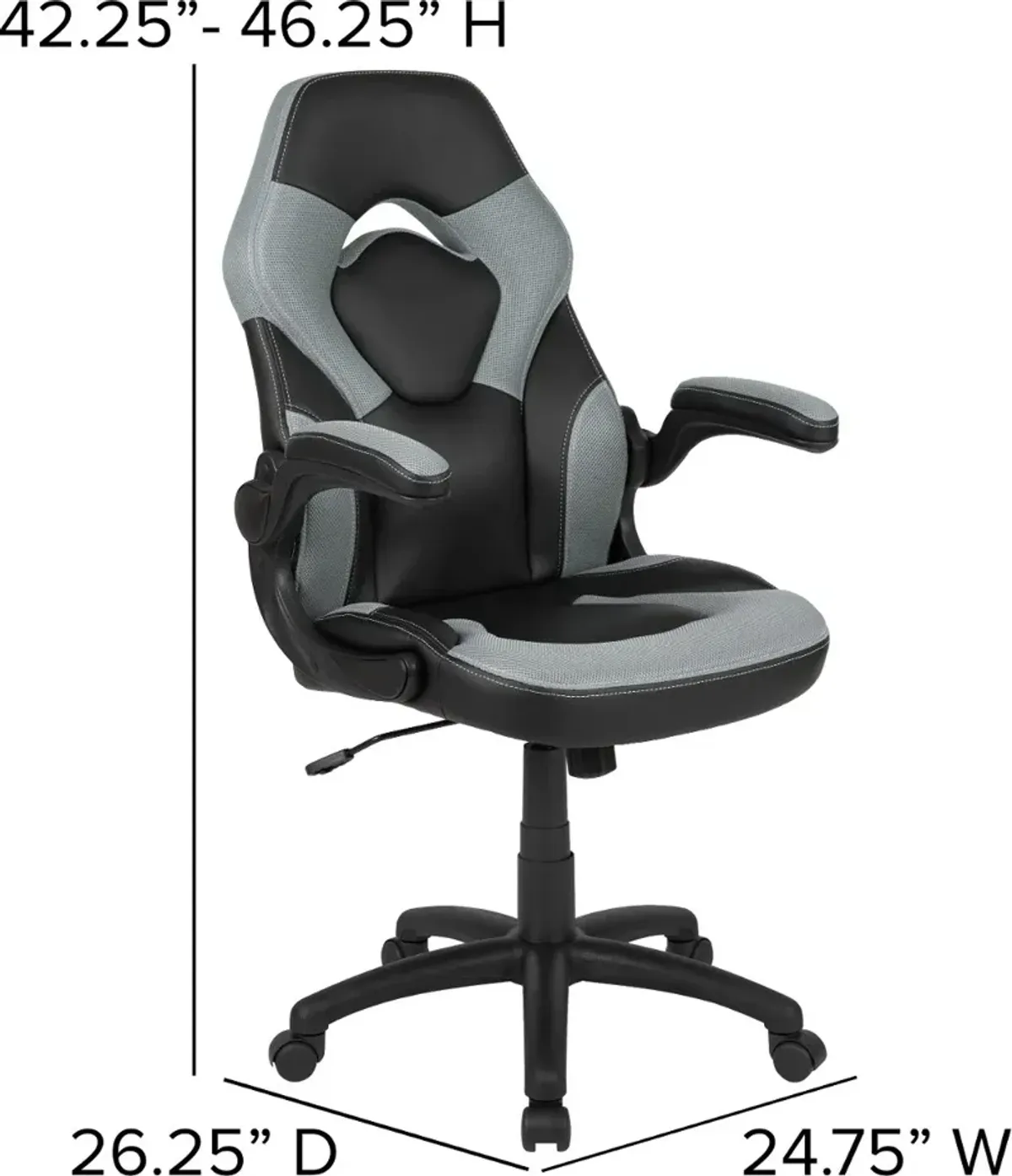 X10 Gray and Black Gaming Swivel Chair