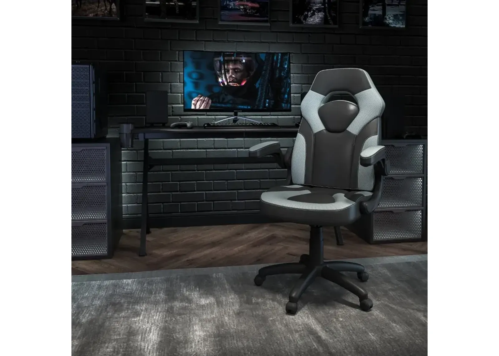 X10 Gray and Black Gaming Swivel Chair