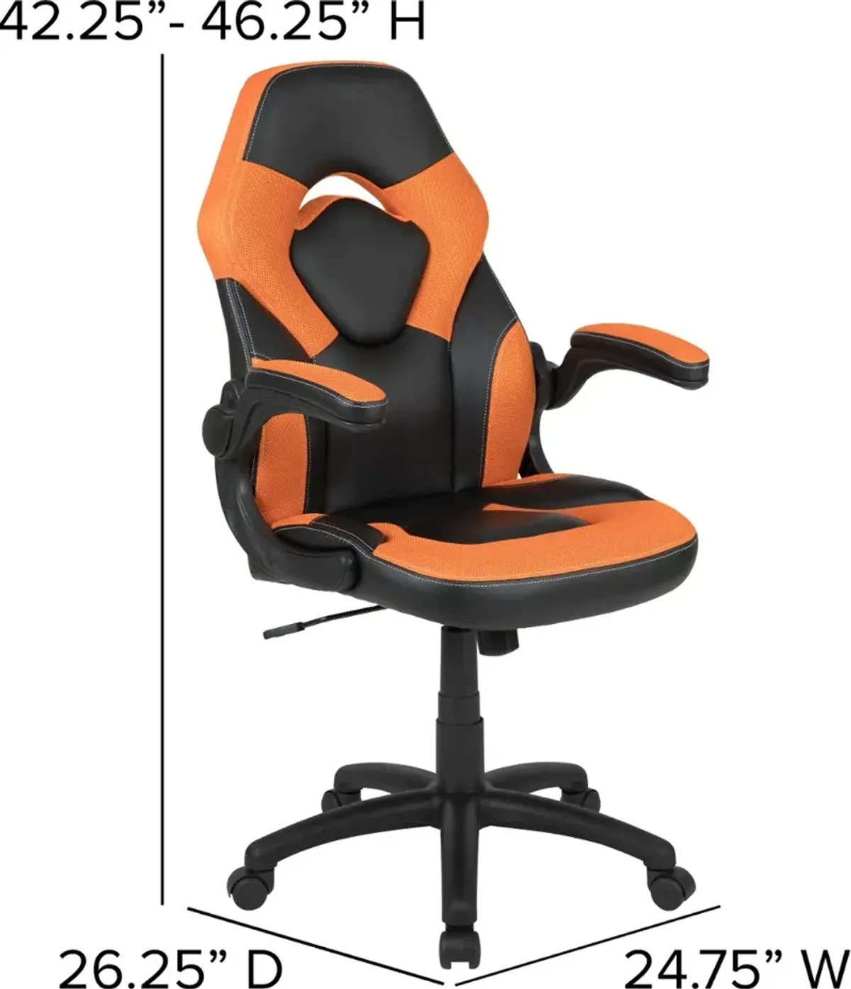 X10 Orange and Black Gaming Swivel Chair