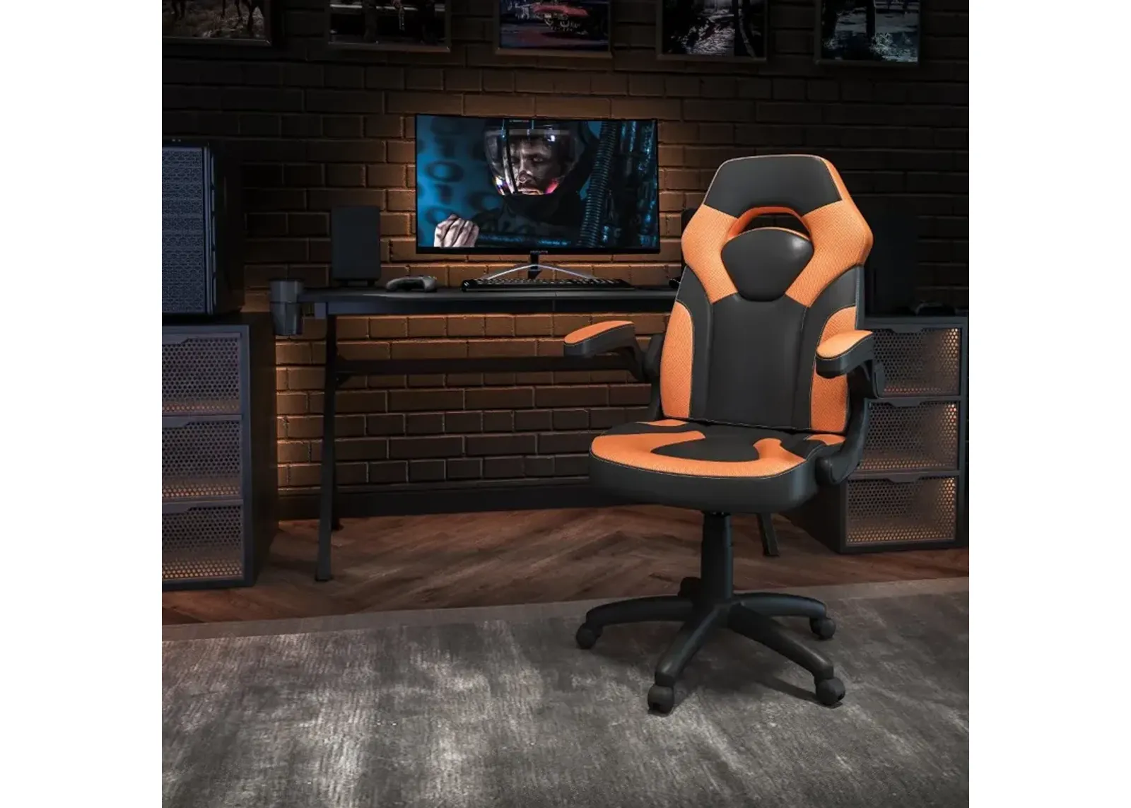 X10 Orange and Black Gaming Swivel Chair