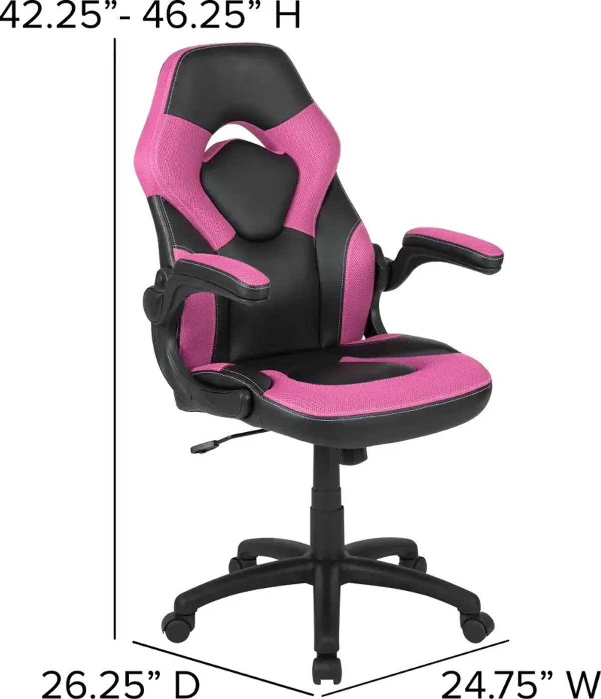 X10 Pink and Black Gaming Swivel Chair