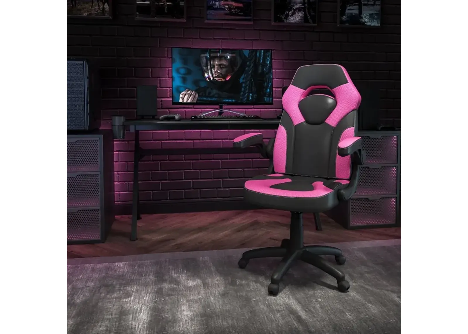 X10 Pink and Black Gaming Swivel Chair