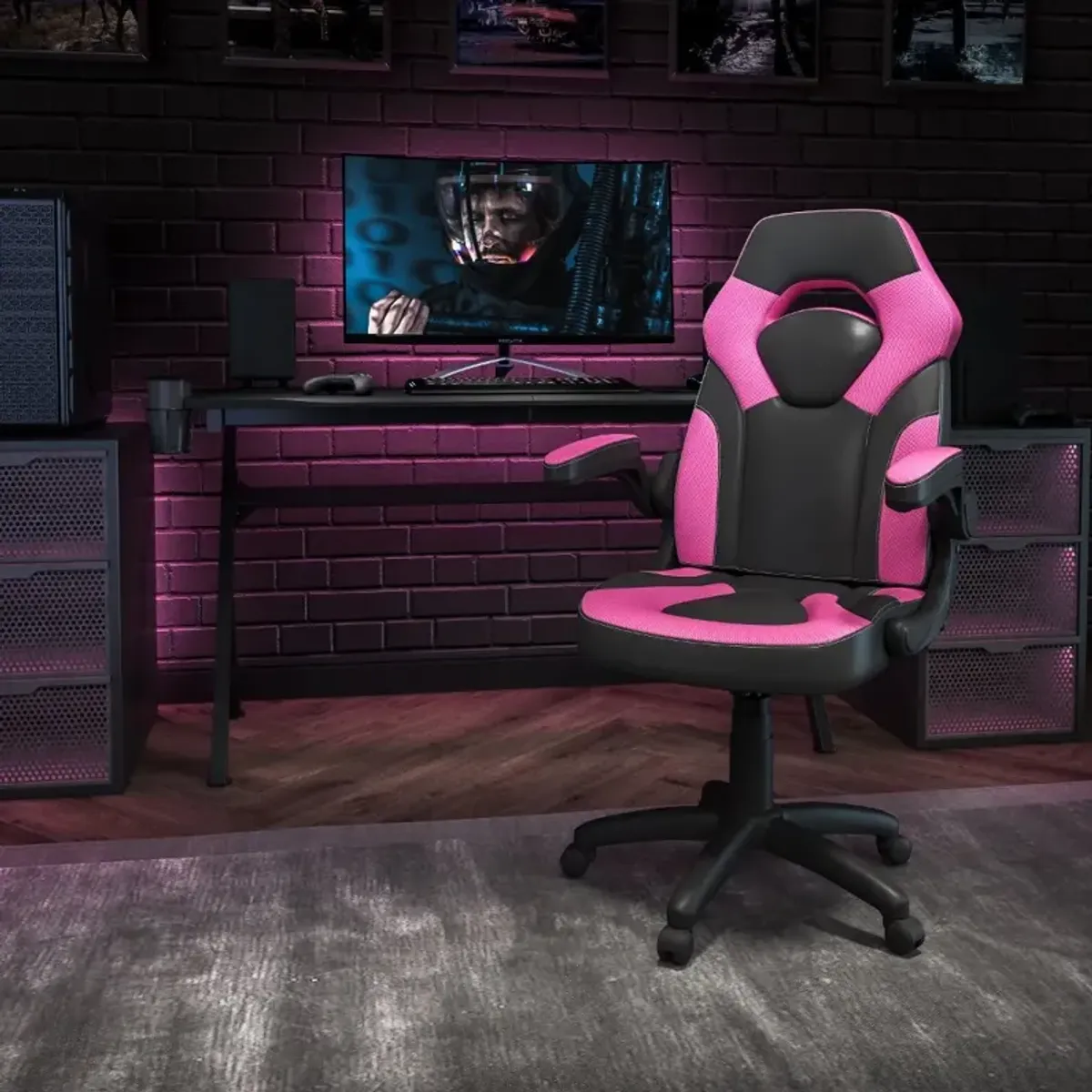 X10 Pink and Black Gaming Swivel Chair