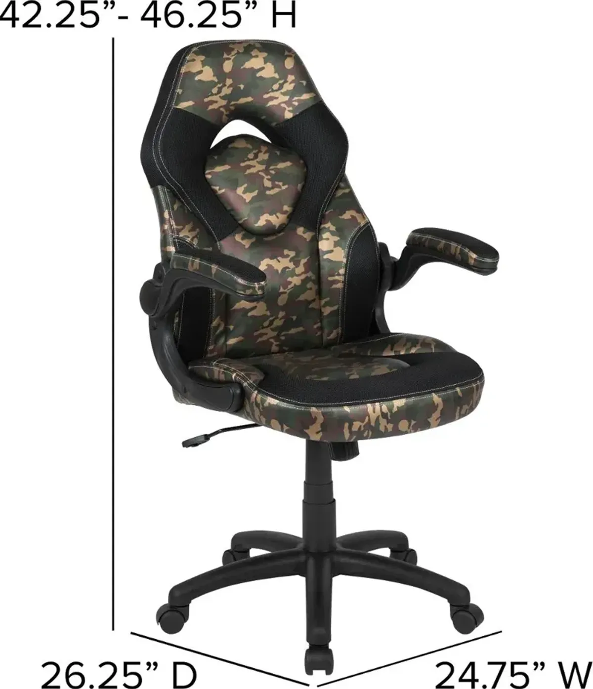 X10 Camouflage and Black Gaming Swivel Chair