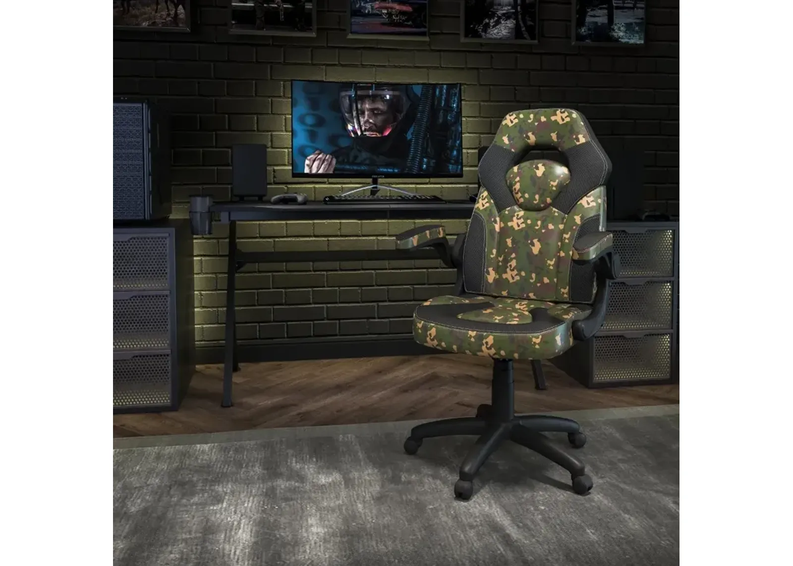 X10 Camouflage and Black Gaming Swivel Chair