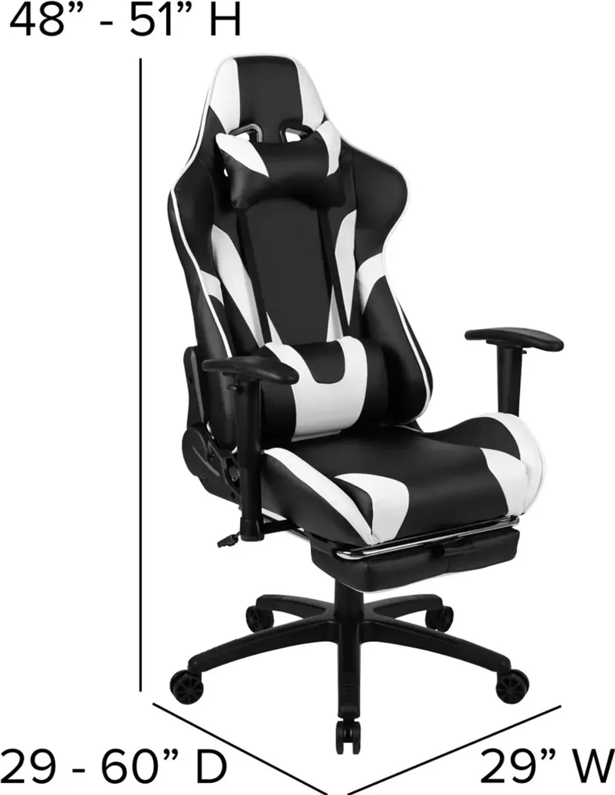 X30 White and Black Gaming Swivel Chair