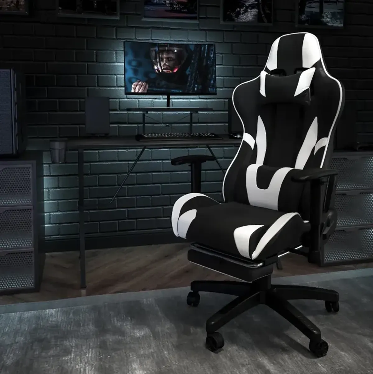 X30 White and Black Gaming Swivel Chair