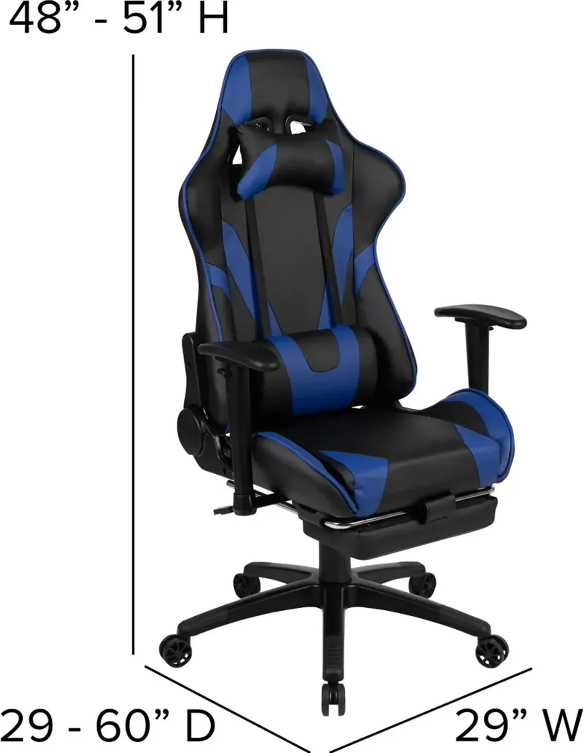 X30 Blue and Black Gaming Swivel Chair