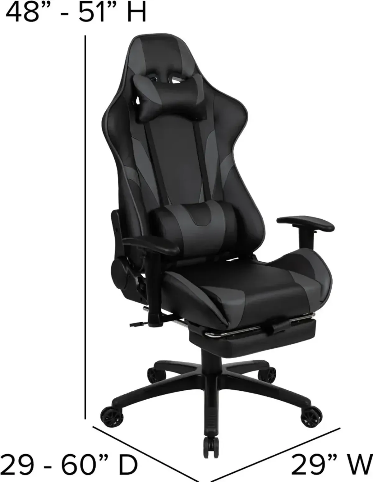 X30 Gray and Black Gaming Swivel Chair