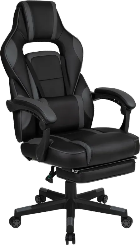 Gray and Black Gaming Swivel Chair - X40