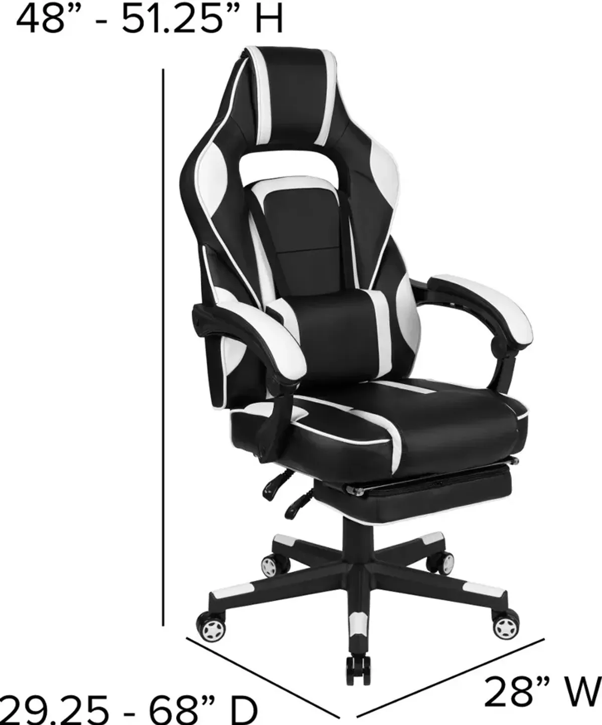 White and Black Gaming Swivel Chair - X40