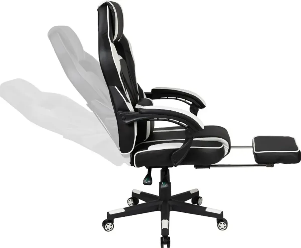 White and Black Gaming Swivel Chair - X40