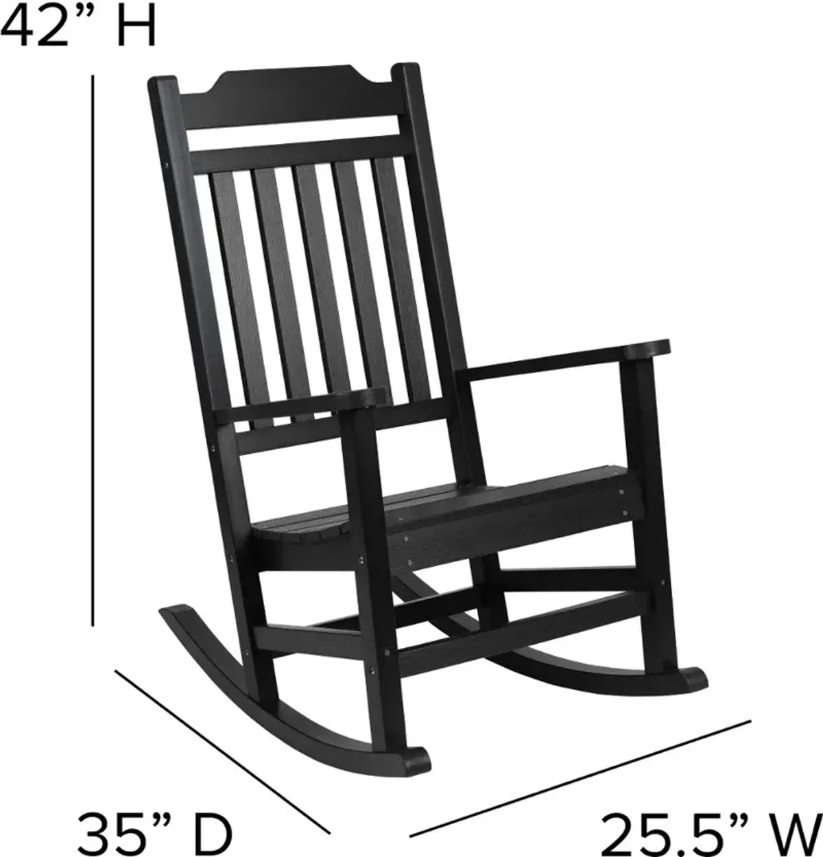 All-Weather Rocking Chair - Black