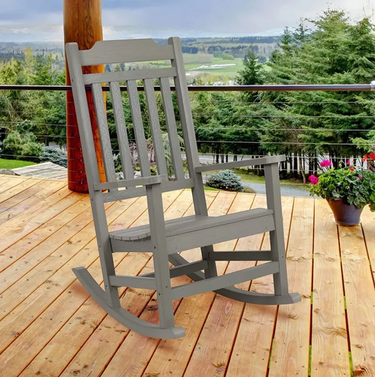 All-Weather Gray Rocking Chair