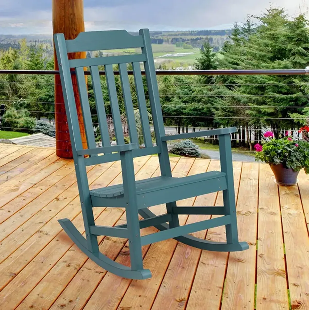 All-Weather Green Rocking Chair