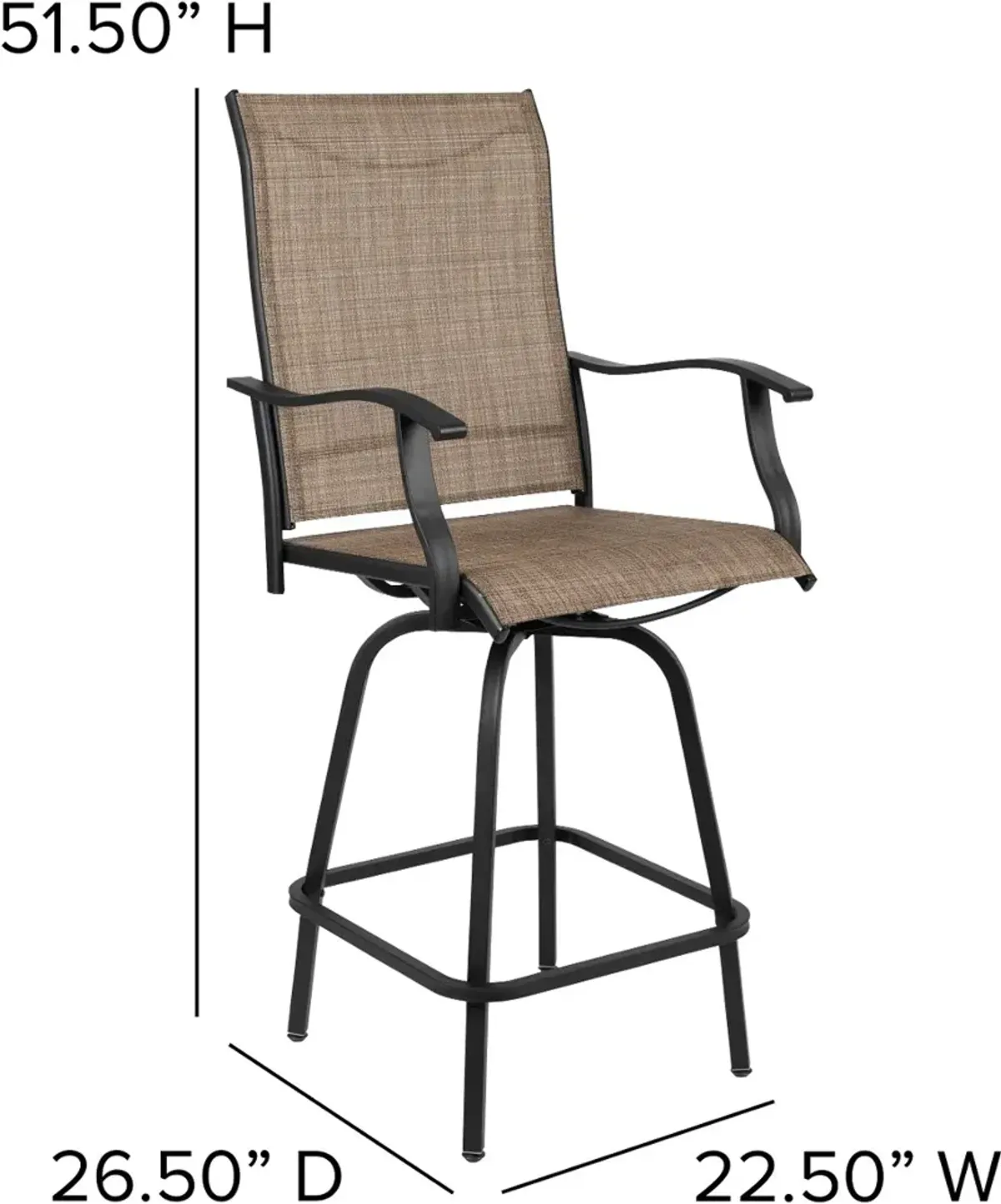 Wren Brown Bar Height Patio Stools - Set of 2