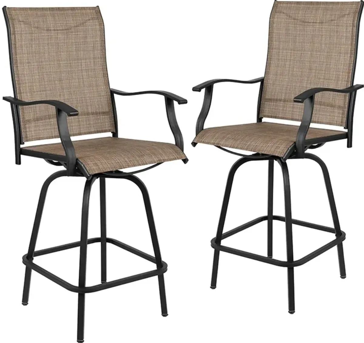 Wren Brown Bar Height Patio Stools - Set of 2