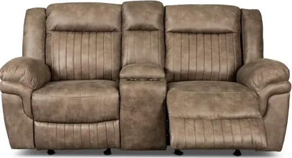 Tumbleweed Light Brown Gliding Reclining Loveseat