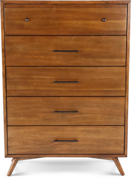 Robin Mid-Century Modern Brown Chest of Drawers