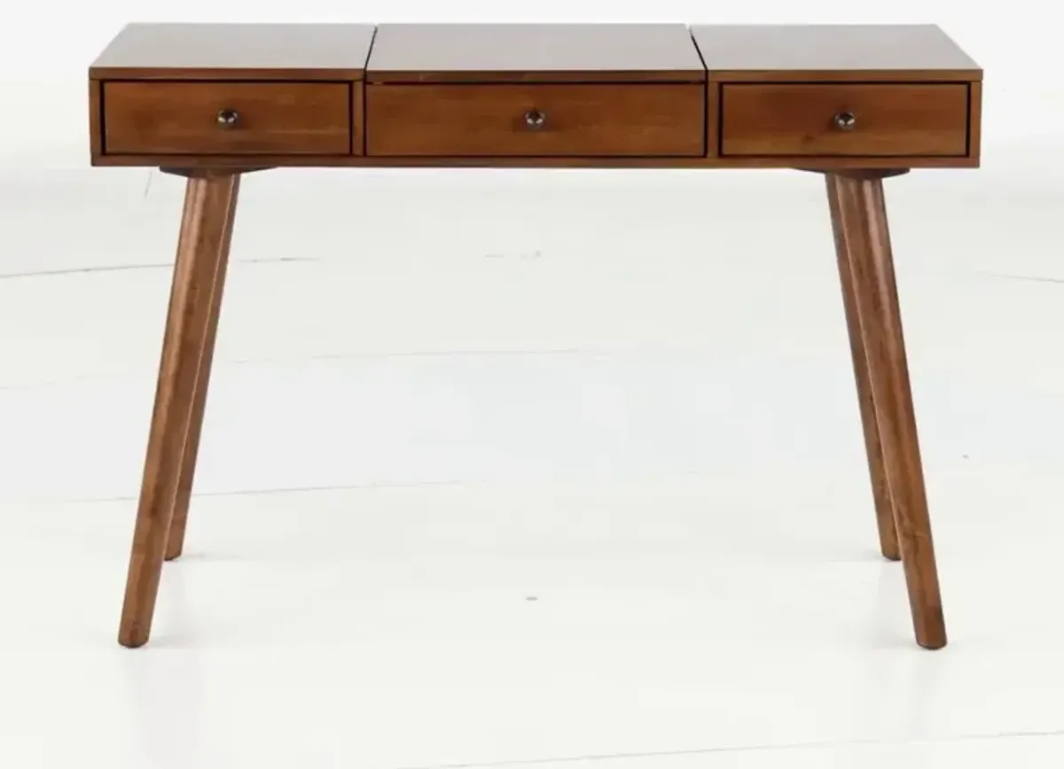 Robin Mid-Century Modern Brown Vanity Desk