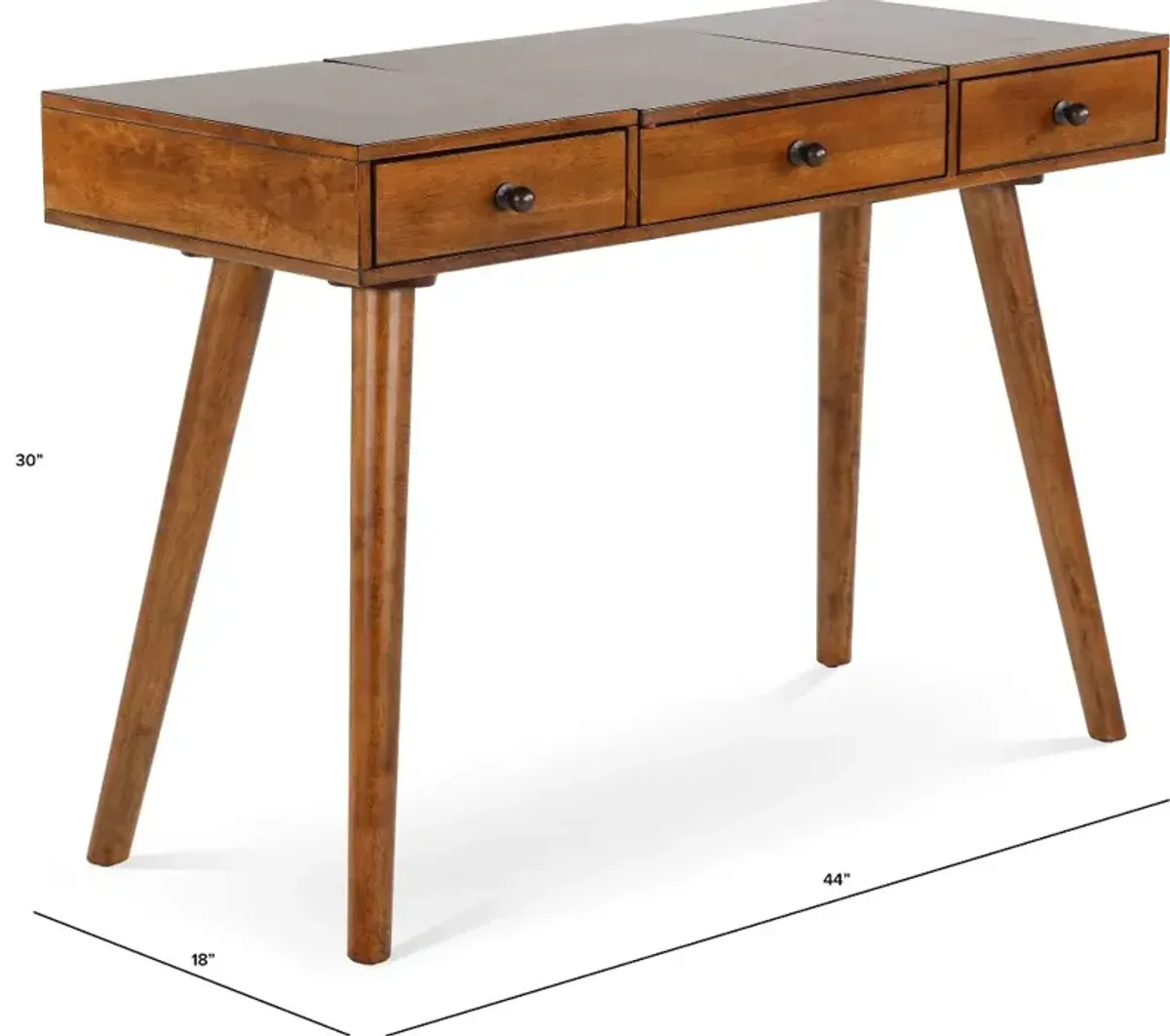 Robin Mid-Century Modern Brown Vanity Desk