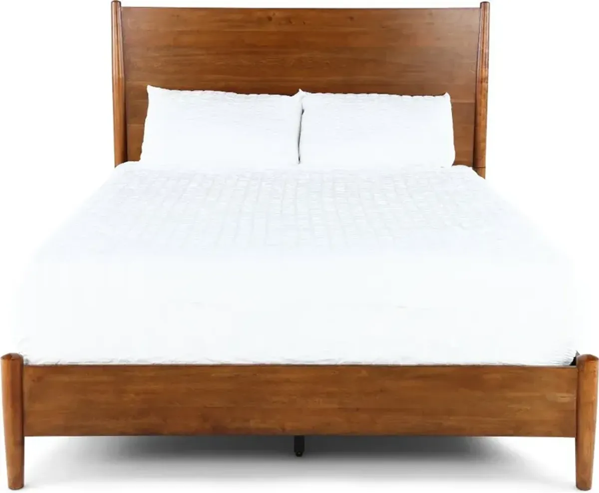 Robin Mid-Century Modern Brown King Platform Bed