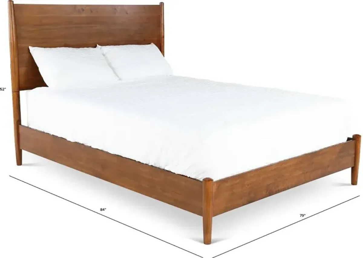 Robin Mid-Century Modern Brown King Platform Bed