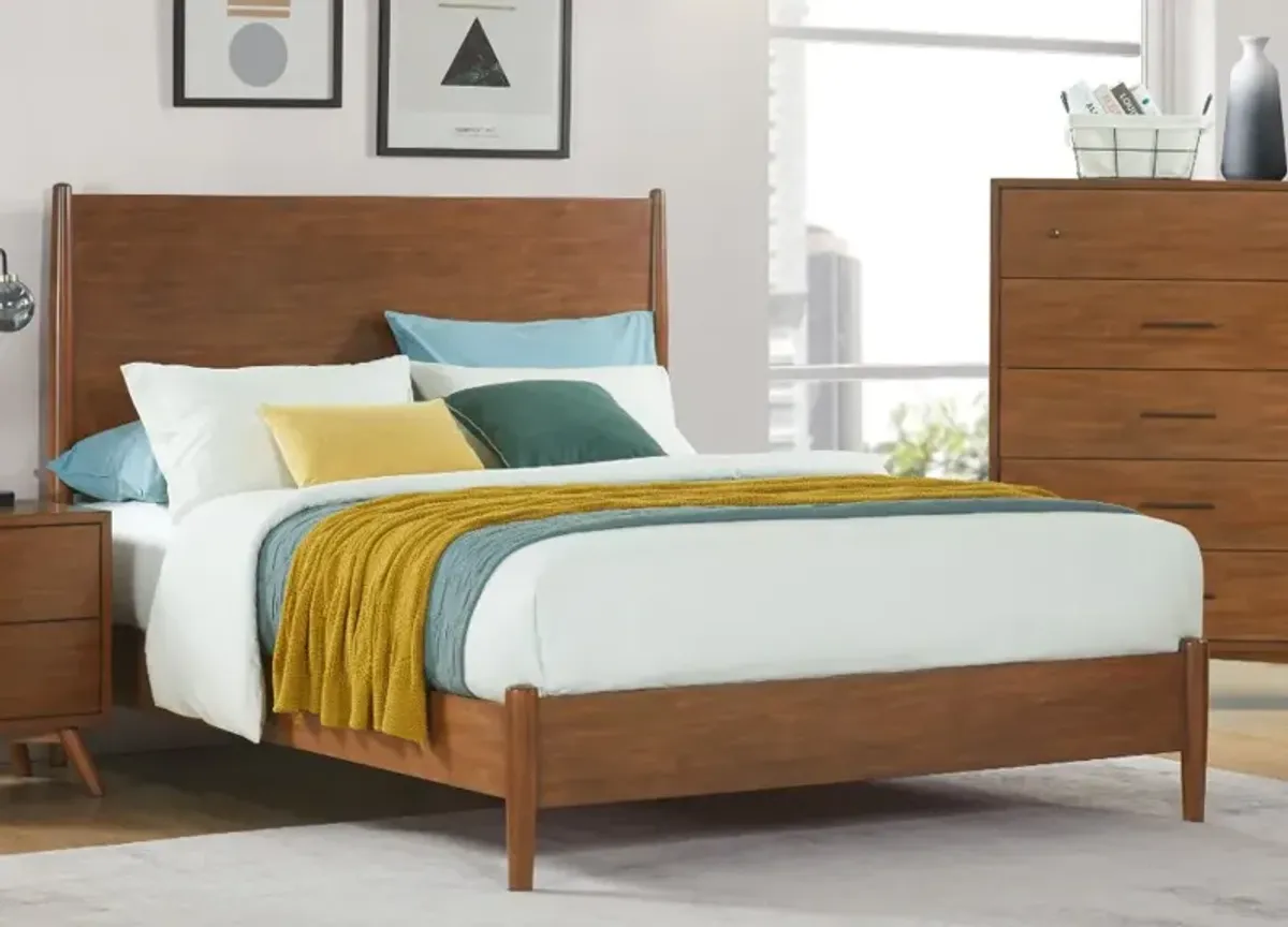 Robin Mid-Century Modern Brown King Platform Bed