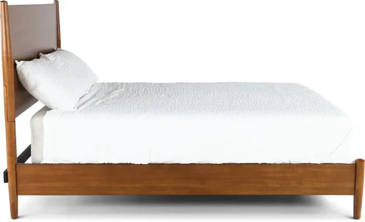 Robin Mid-Century Modern Brown King Platform Bed