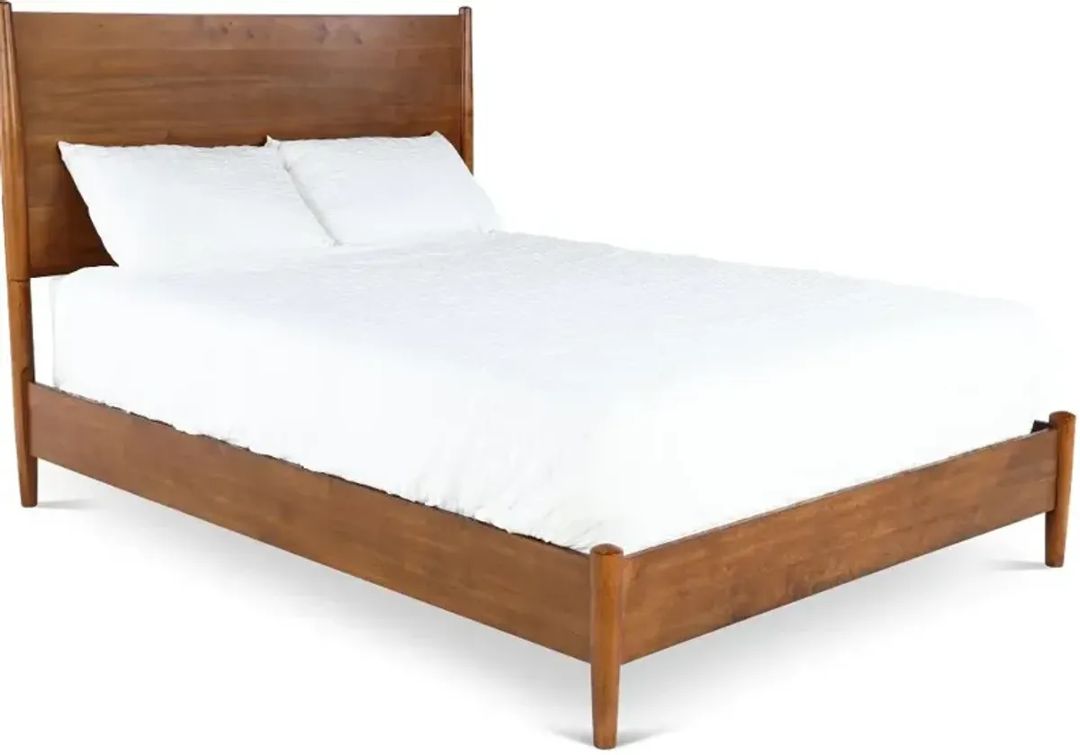 Robin Mid-Century Modern Brown King Platform Bed