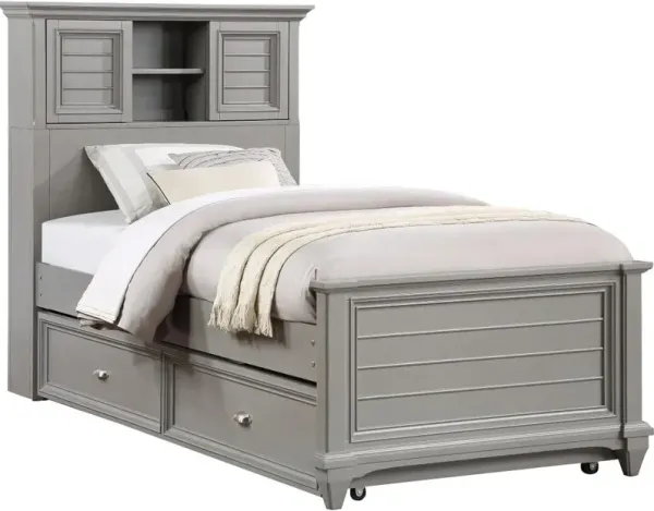 Harbor Hut Gray Twin Bookcase Bed with Trundle