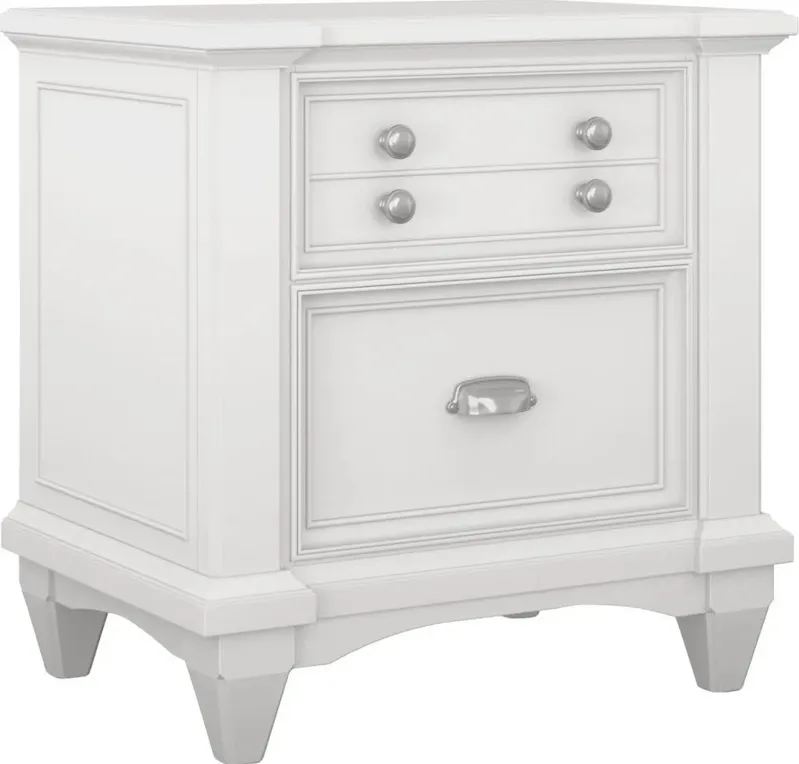 Harbor Hut White Youth Nightstand