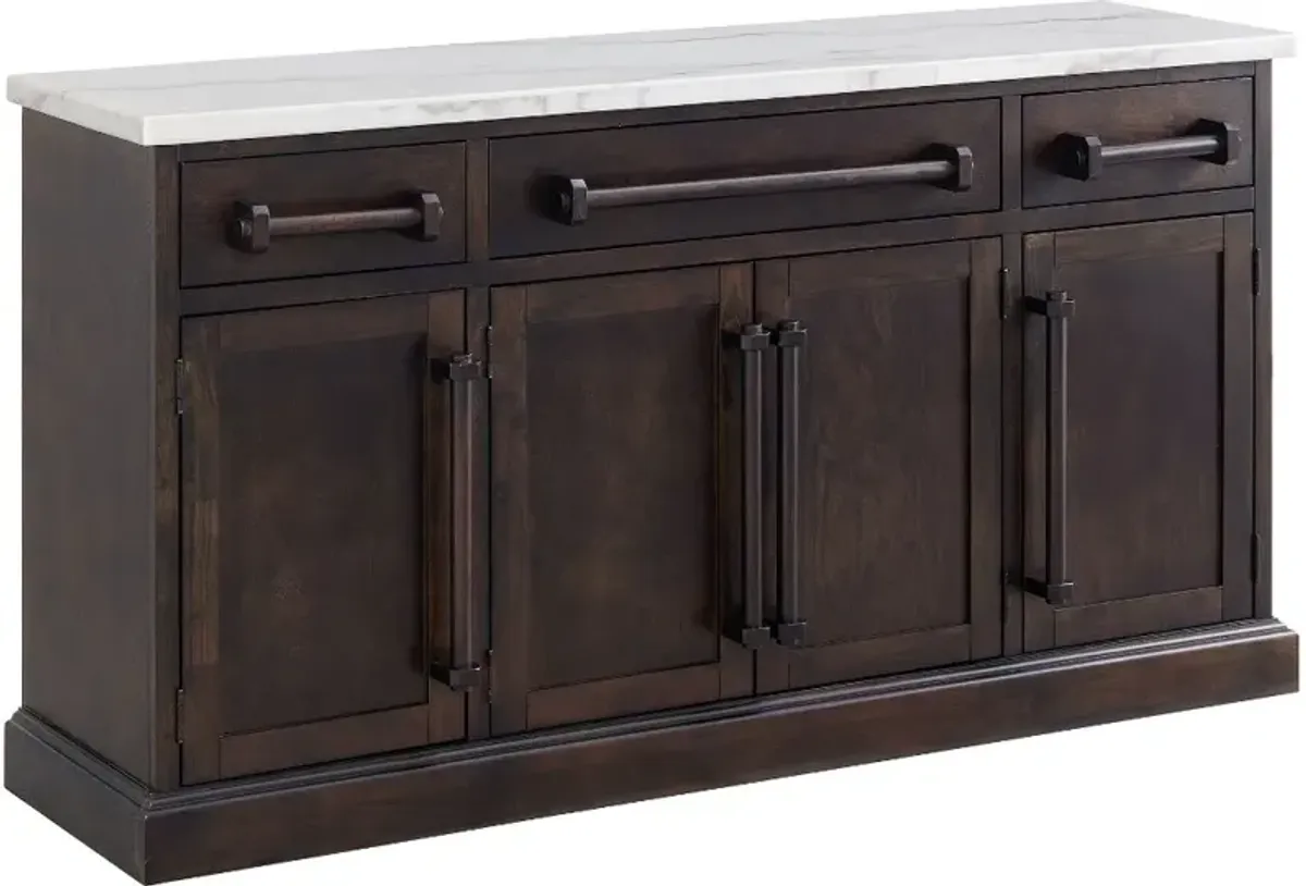 Manor Gate Dark Brown and Marble Buffet