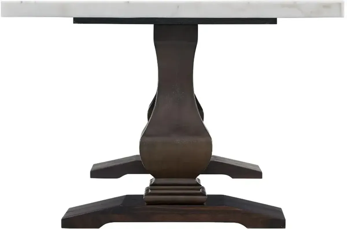 Manor Gate Dark Brown and Marble Dining Table