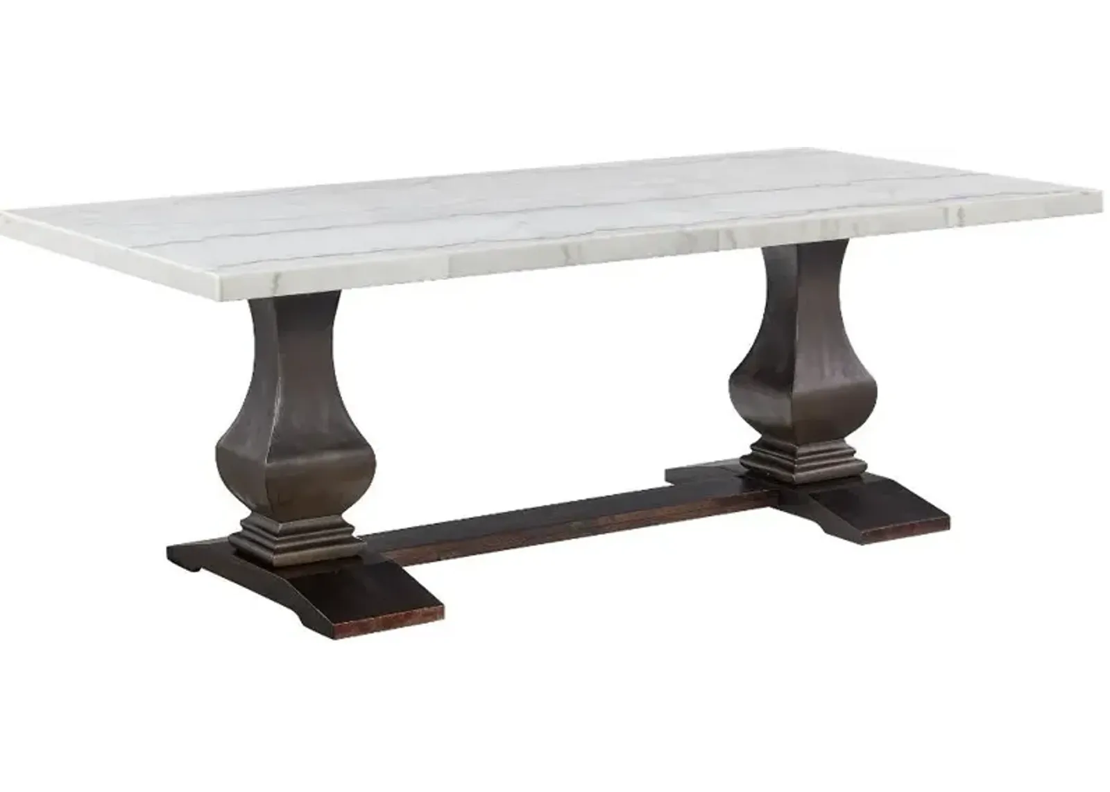 Manor Gate Dark Brown and Marble Dining Table