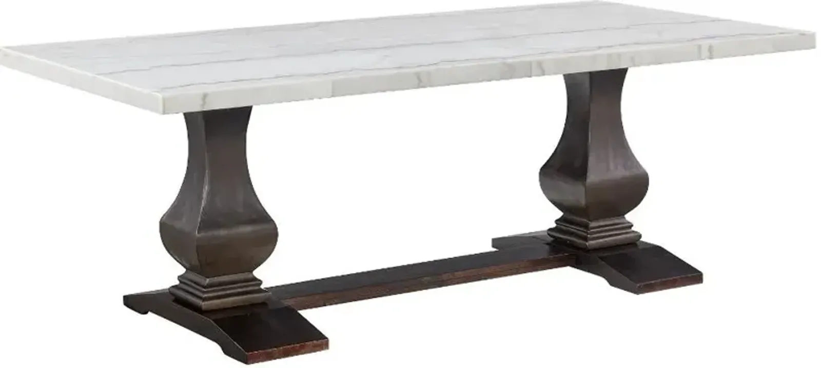 Manor Gate Dark Brown and Marble Dining Table