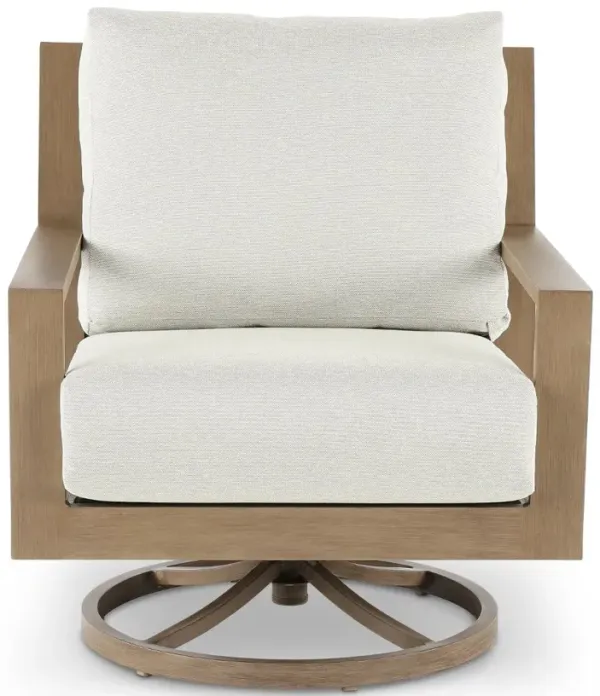 Monterey Natural and Beige Patio Swivel Lounge Chair