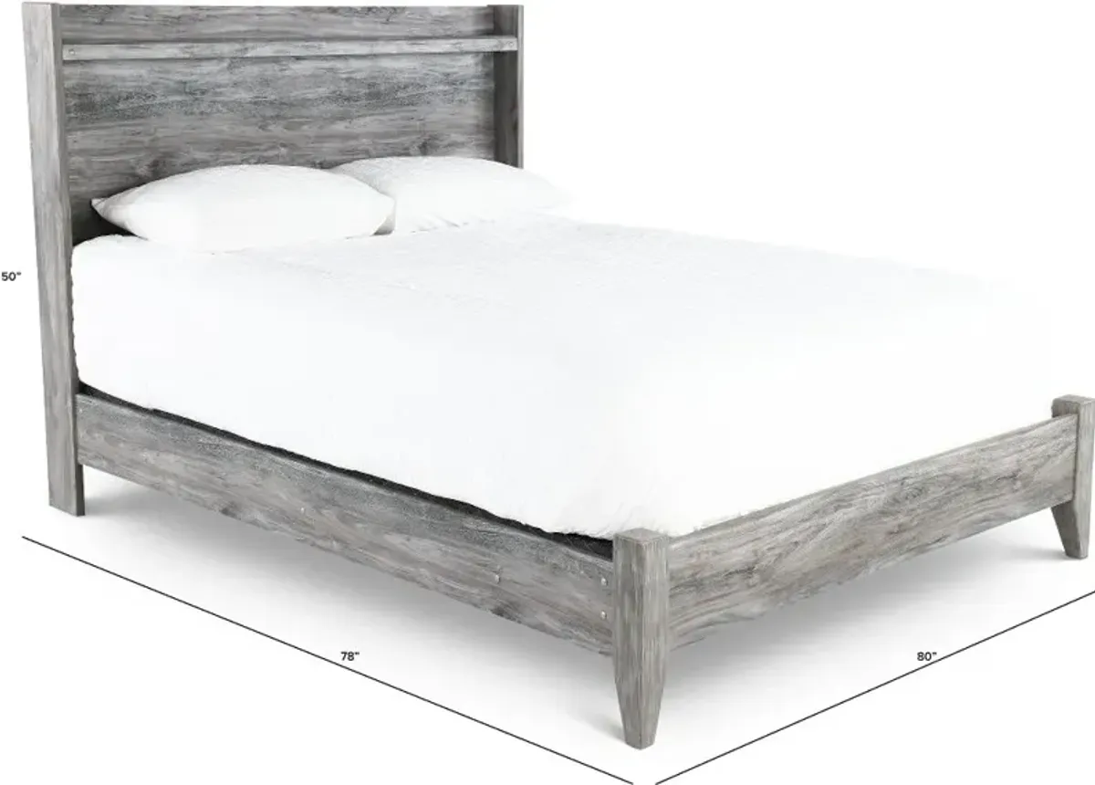 Twila Rustic Smoke Gray King Bed