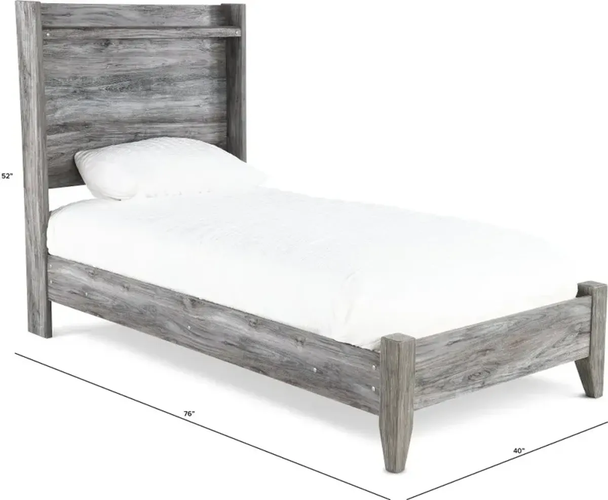 Twila Rustic Smoke Gray Twin Bed