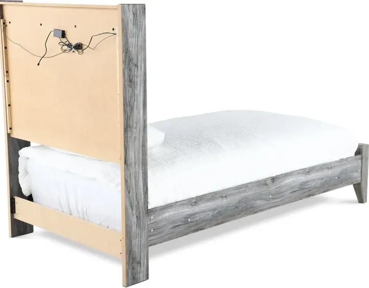 Twila Rustic Smoke Gray Twin Bed