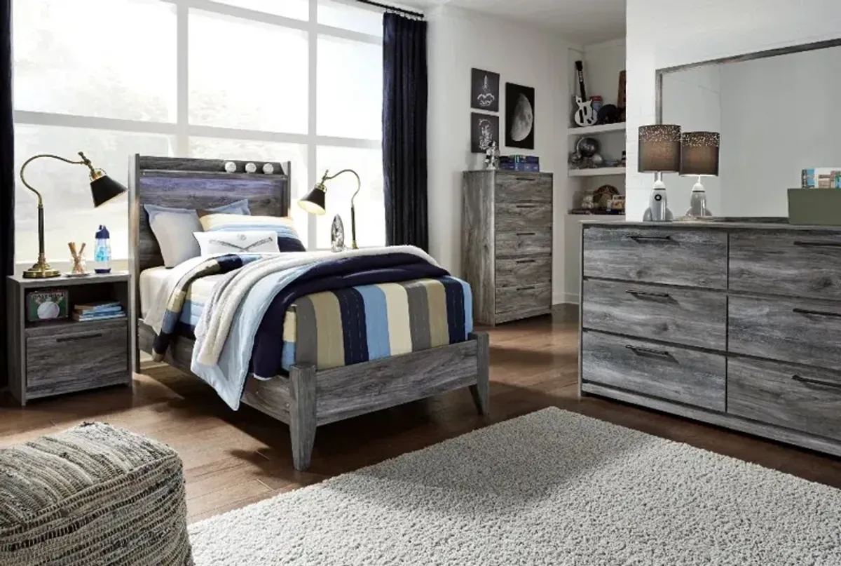 Twila Rustic Smoke Gray Twin Bed